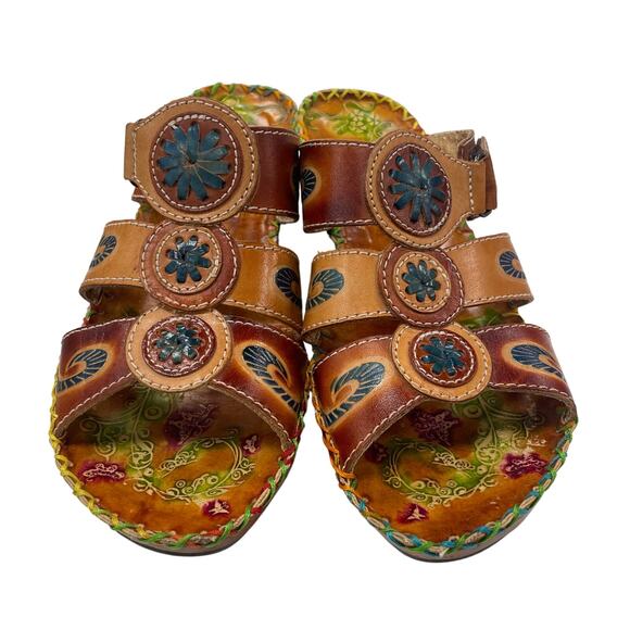Elite by Corkys Leather Strappy Alfanie Comfort Sandal Burnt Orange Womens 6 - Picture 1 of 8